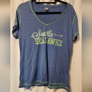 Team Apparel Seattle Seahawks Women's Blue and Green Tee